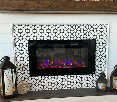 The Sideline 40 Inch Recessed Smart Electric Fireplace 80027 - Customer Photo From Mary Zazuetta