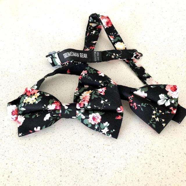 Black Floral Bow Tie - Customer Photo From B Love