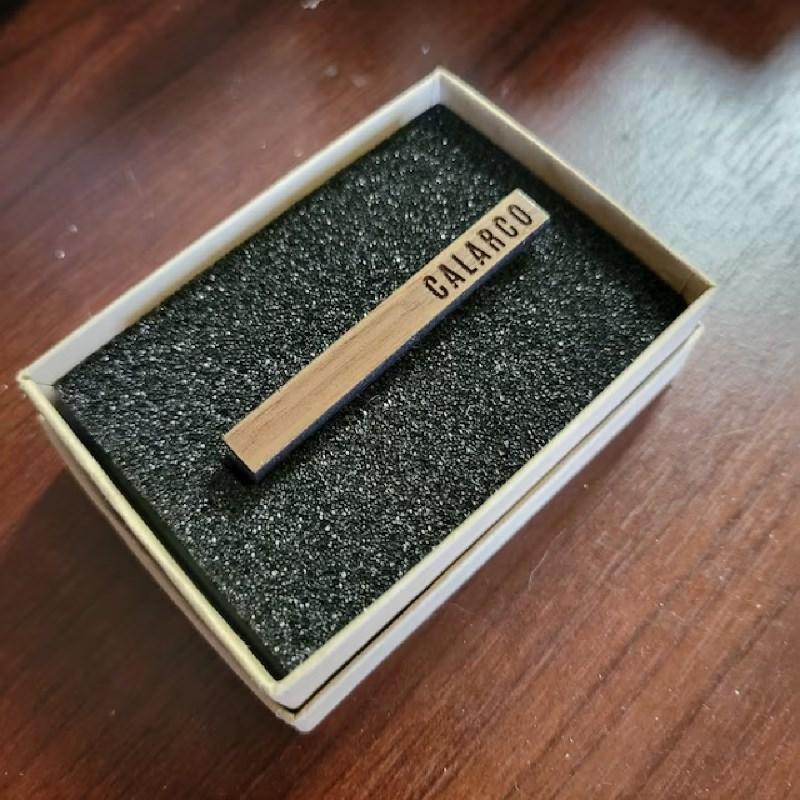 Personalized Tie Clip | Walnut Wood - Customer Photo From Micheal Calarco