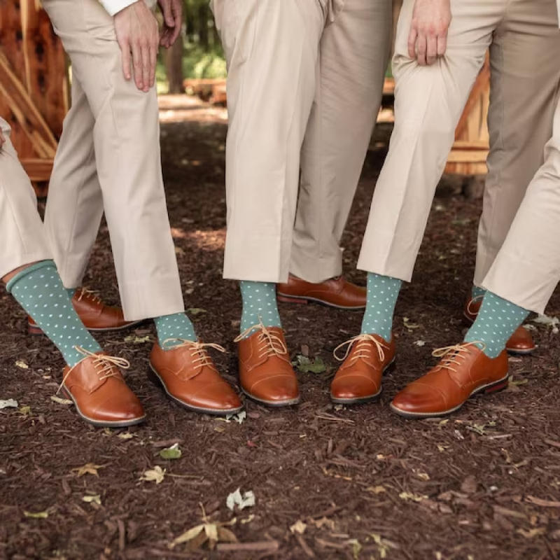 Sage Green Polka Dot Socks | Men
