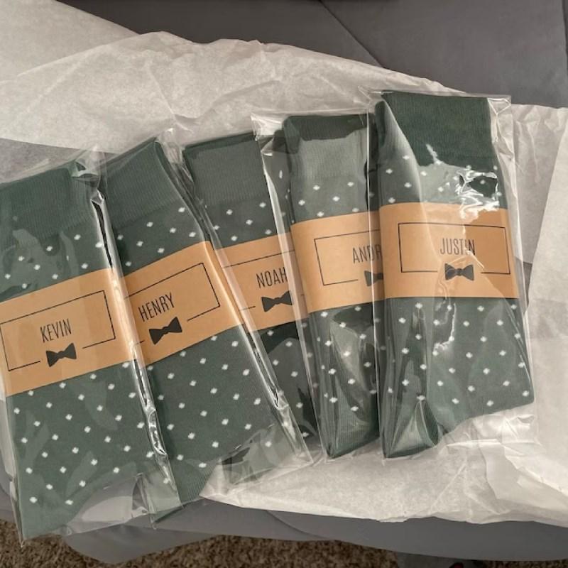 Sage Green Polka Dot Socks | Men