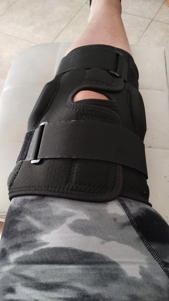 Hinged ROM Knee Brace | Stabilization Support for Torn Meniscus, Post Op, ACL Tear Injury, Sprain, OA - Customer Photo From Betty A Applegate