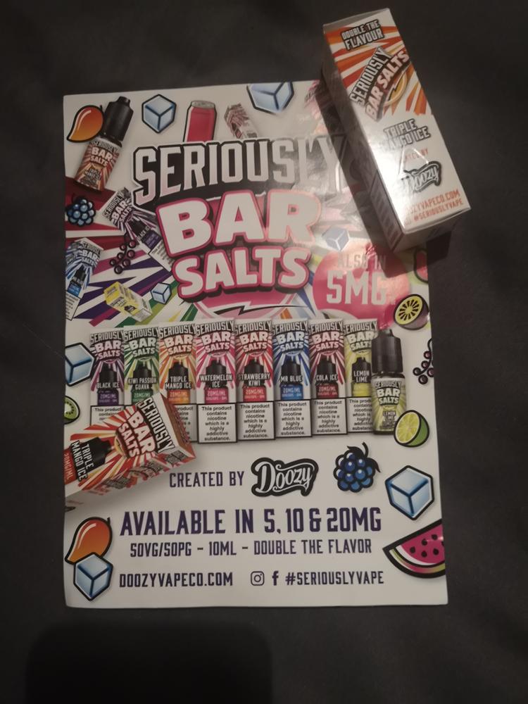 Doozy Seriously Bar Salts Nic Salts - Customer Photo From John