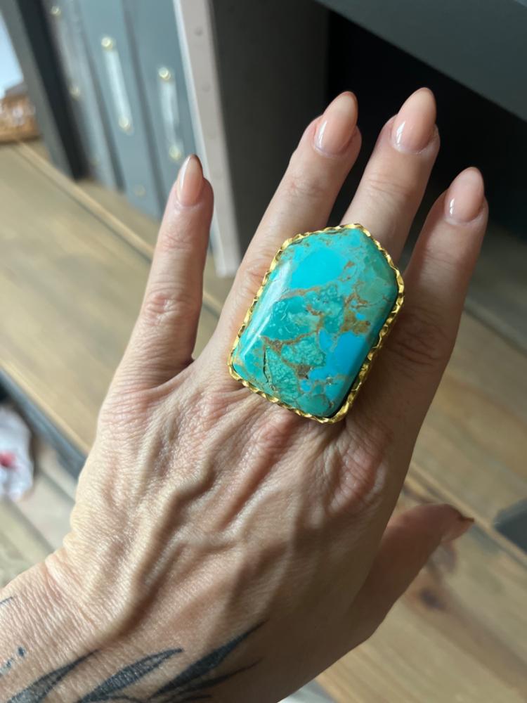 Shield Ring - Turquoise - Customer Photo From Linsay Vladimirov
