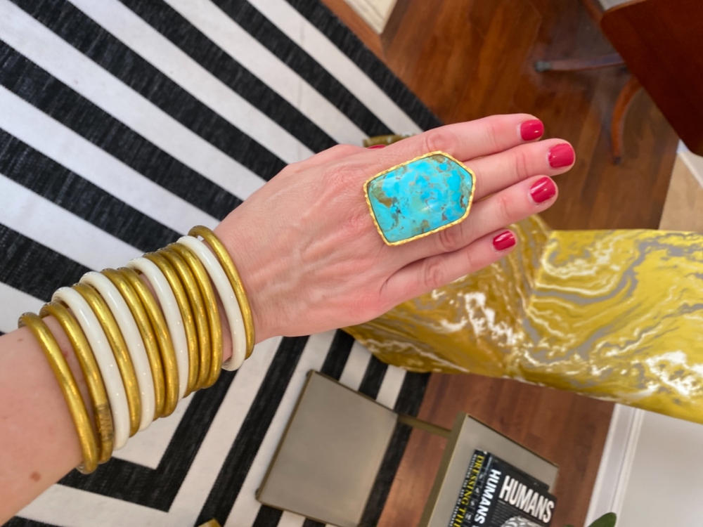 Shield Ring - Turquoise - Customer Photo From Molly Thayer