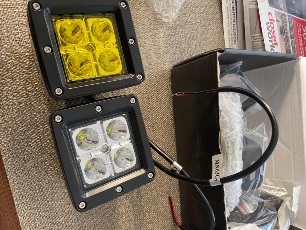 Two 2" x 2" Universal LED Light Film Covers - Customer Photo From Jorey S.