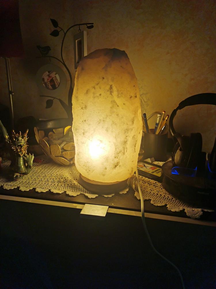 Lampada di Sale Bianca con Base di Legno - 3-6kg - Customer Photo From Sandro Capponi