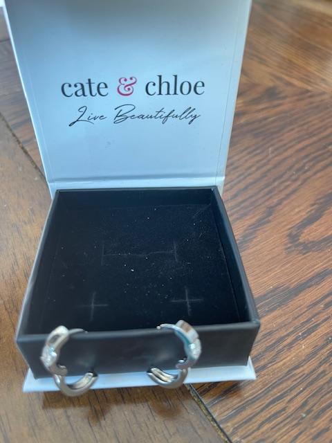 Charlie 18k White Gold Plated Hoop Earrings with Round Crystals - Customer Photo From Serina