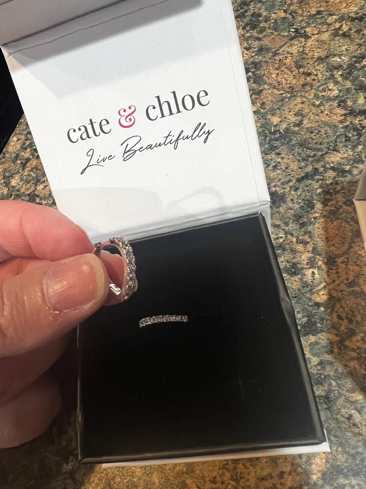 Waverly 18k White Gold Plated Hoop Earrings with Crystals - Customer Photo From Melissa