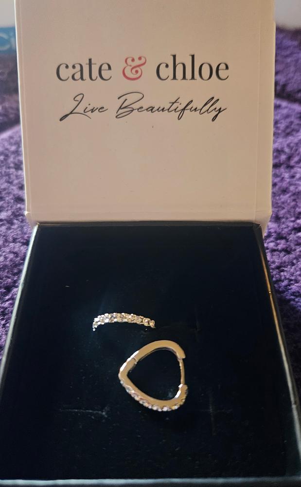 Waverly 18k White Gold Plated Hoop Earrings with Crystals - Customer Photo From Kandy