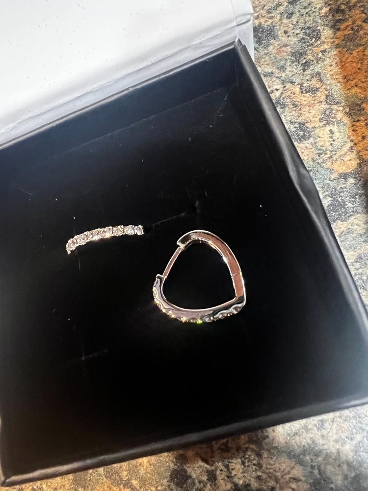 Waverly 18k White Gold Plated Hoop Earrings with Crystals - Customer Photo From Melissa