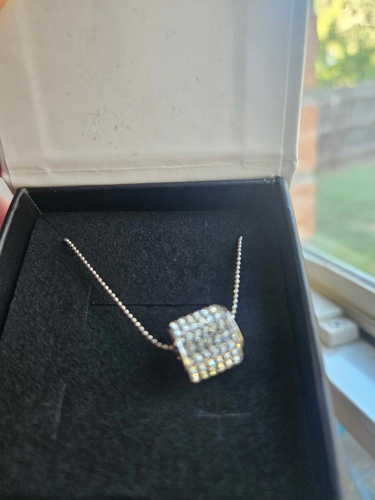 Anabelle “Alluring” 18k White Gold Plated Pendant Necklace with Swarovski Crystals - Customer Photo From mike j.