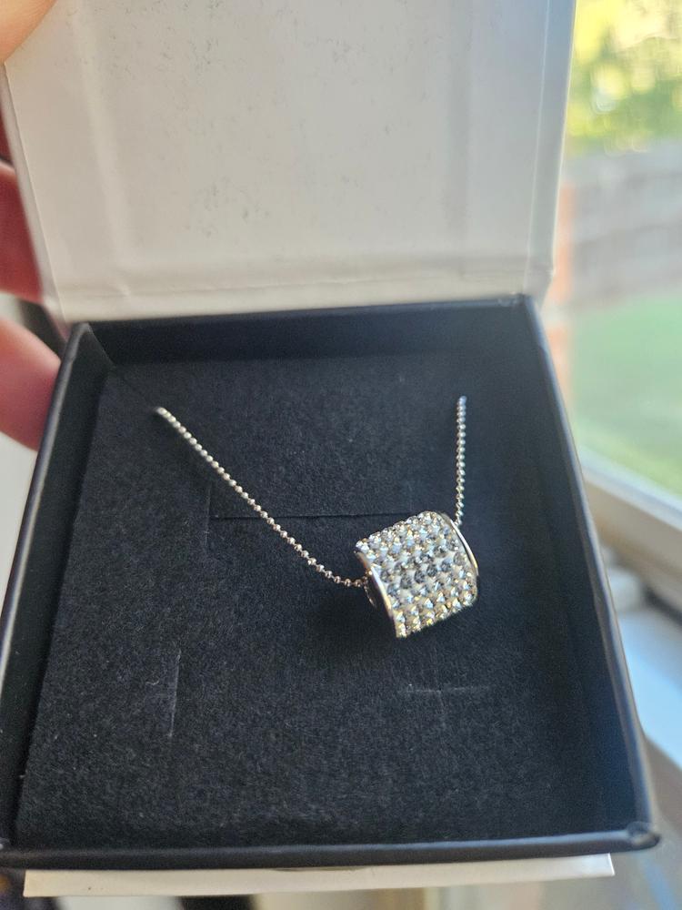 Anabelle “Alluring” 18k White Gold Plated Pendant Necklace with Swarovski Crystals - Customer Photo From mike j.