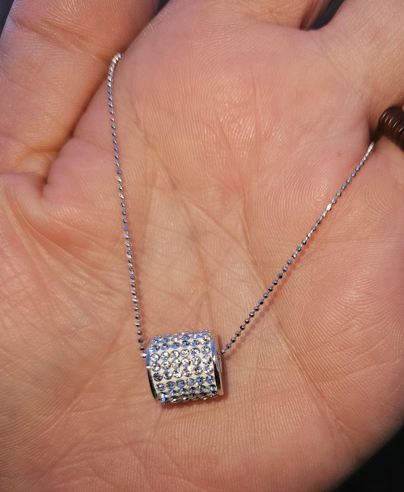 Anabelle “Alluring” 18k White Gold Plated Pendant Necklace with Swarovski Crystals - Customer Photo From Candie