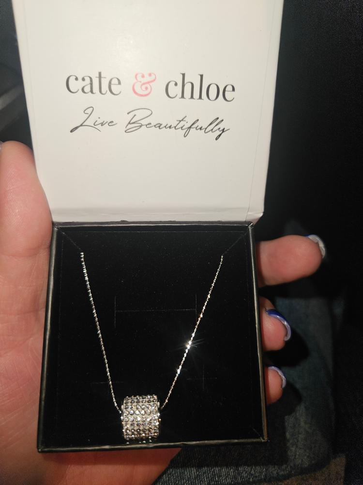 Anabelle “Alluring” 18k White Gold Plated Pendant Necklace with Swarovski Crystals - Customer Photo From Candie