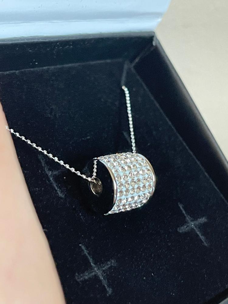 Anabelle “Alluring” 18k White Gold Plated Pendant Necklace with Swarovski Crystals - Customer Photo From Mary