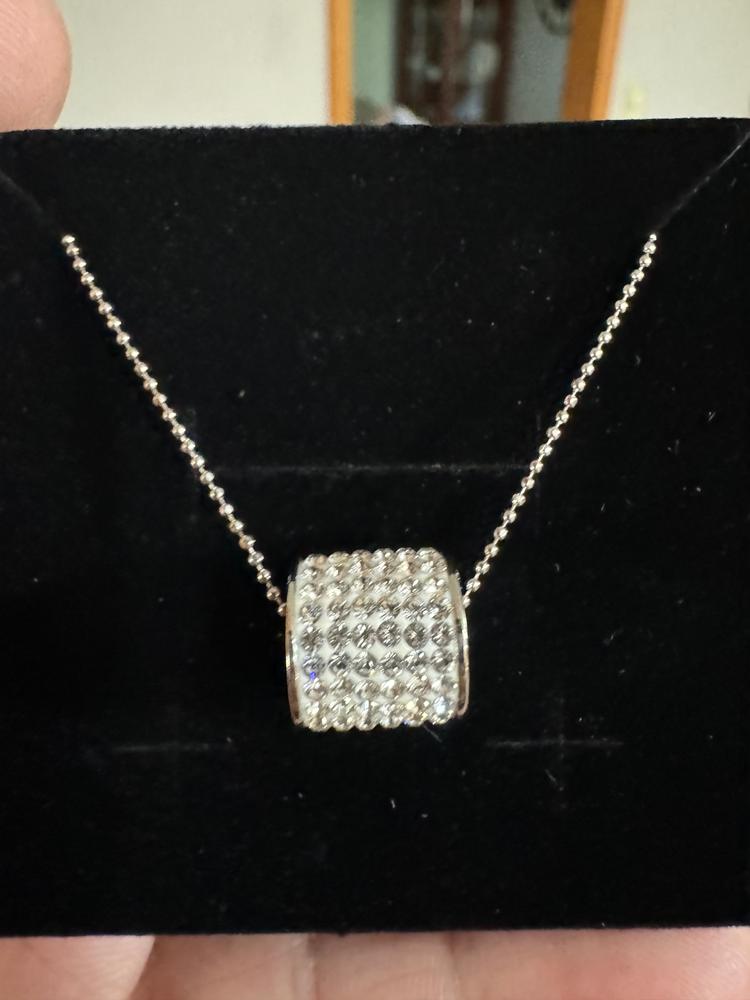 Anabelle “Alluring” 18k White Gold Plated Pendant Necklace with Swarovski Crystals - Customer Photo From Hollis