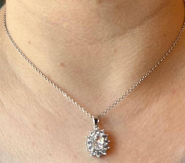 Sage "Wisdom" 18k White Gold Plated Pendant Necklace - Customer Photo From Mariee