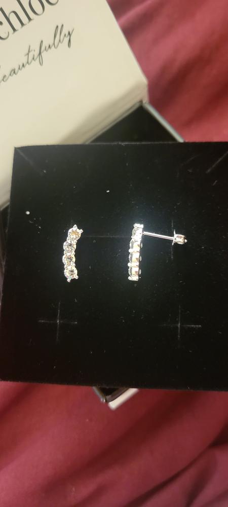 Aubree 18k White Gold Plated Crystal Drop Stud Earrings - Customer Photo From Vrogers 