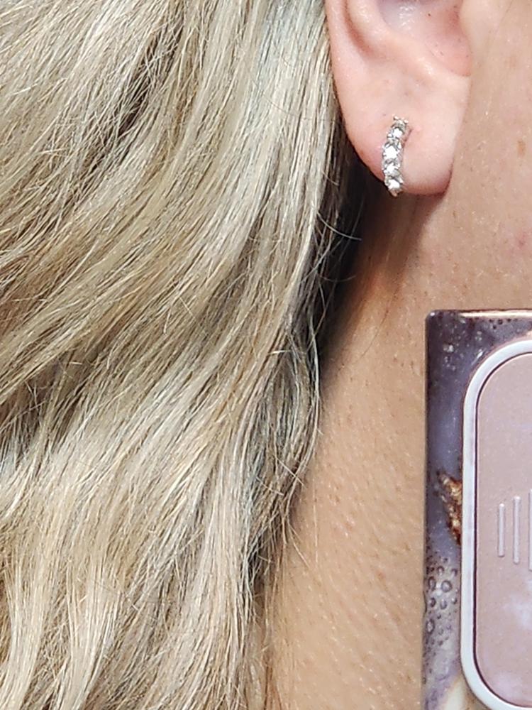 Aubree 18k White Gold Plated Crystal Drop Stud Earrings - Customer Photo From Chrissy D.