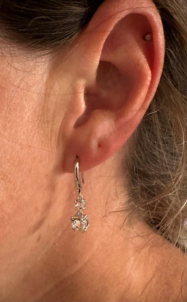 Kadence 18k White Gold Plated Crystal Drop Dangle Earrings - Customer Photo From Kelz