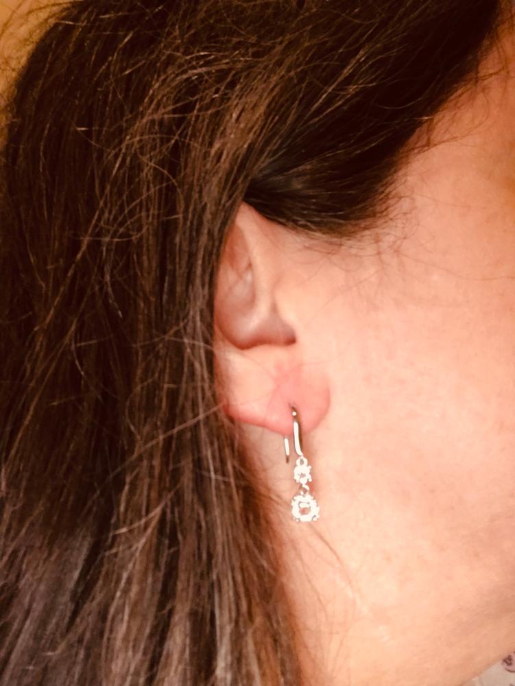 Kadence 18k White Gold Plated Crystal Drop Dangle Earrings - Customer Photo From Donna K.