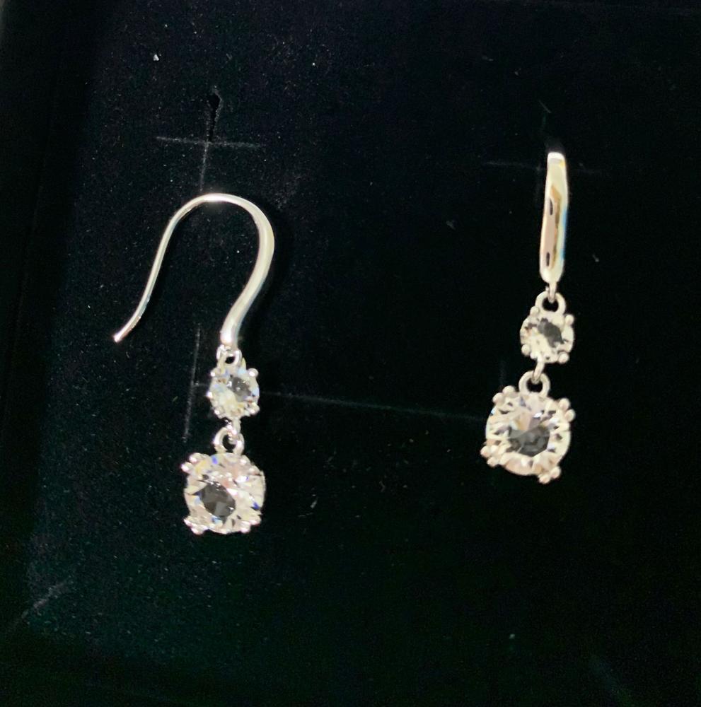 Kadence 18k White Gold Plated Crystal Drop Dangle Earrings - Customer Photo From Jassy