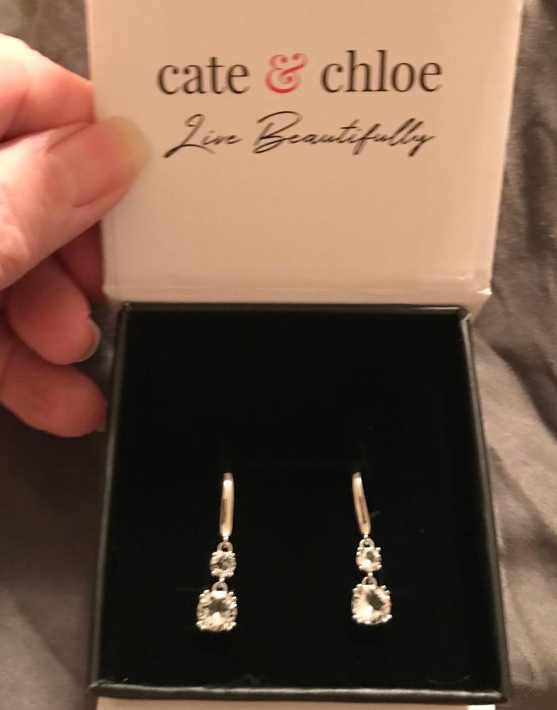 Kadence 18k White Gold Plated Crystal Drop Dangle Earrings - Customer Photo From Donna K.