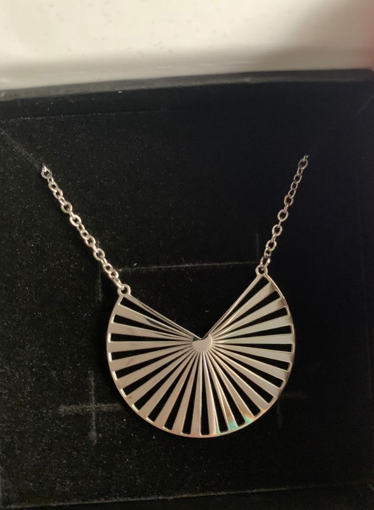 Taylor "Charisma" 18k White Gold Plated Stainless Steel Necklace - Customer Photo From Carma