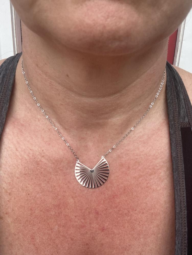 Taylor "Charisma" 18k White Gold Plated Stainless Steel Necklace - Customer Photo From KELLY-ANN