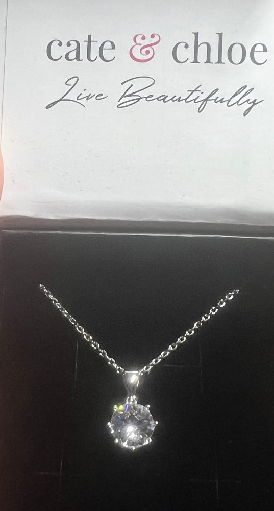 Eden "Pure" 18k White Gold Plated Pendant Necklace with Solitaire Round Cut Swarovski Crystal - Customer Photo From Jimmy