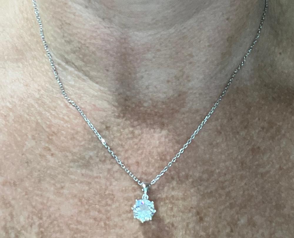 Eden "Pure" 18k White Gold Plated Pendant Necklace with Solitaire Round Cut Swarovski Crystal - Customer Photo From Jimmy