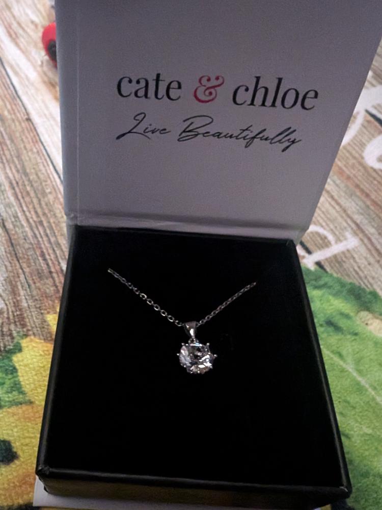 Eden "Pure" 18k White Gold Plated Pendant Necklace with Solitaire Round Cut Swarovski Crystal - Customer Photo From Nik