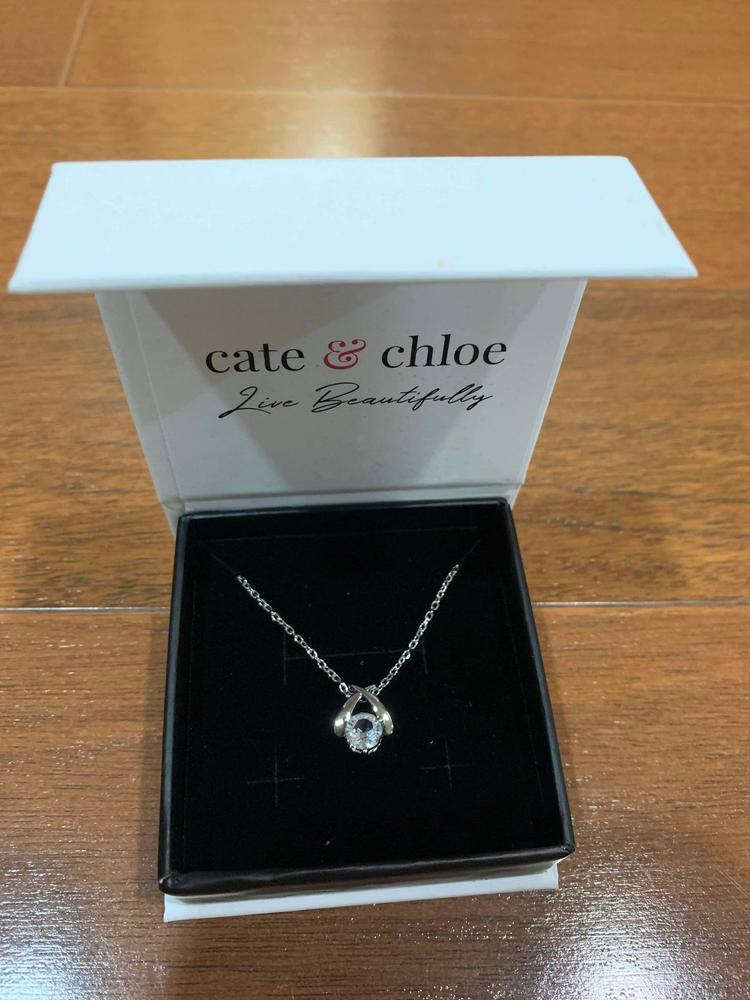 Eloise 18k White Gold Plated Pendant Necklace with Round Crystal - Customer Photo From Bindu P.