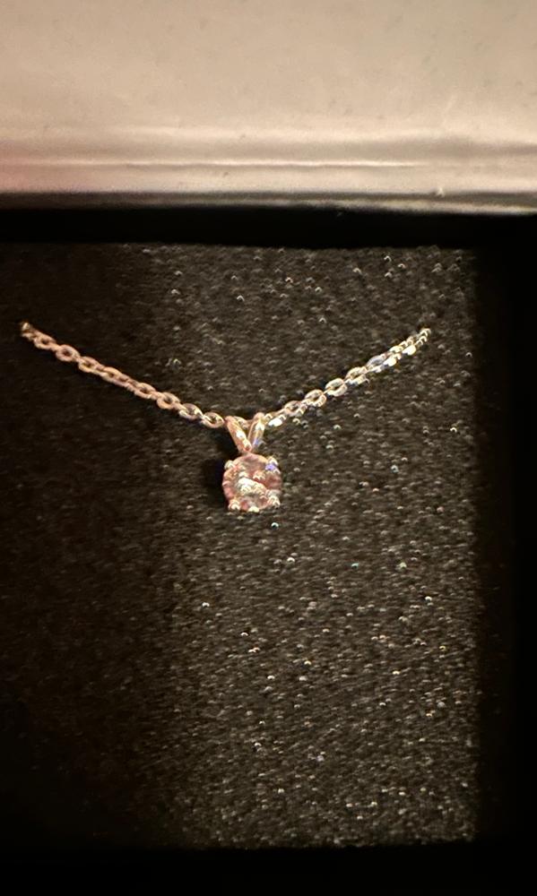 Faye 18k White Gold Plated Solitaire Necklace Simulated Diamond Crystal - Customer Photo From DLK