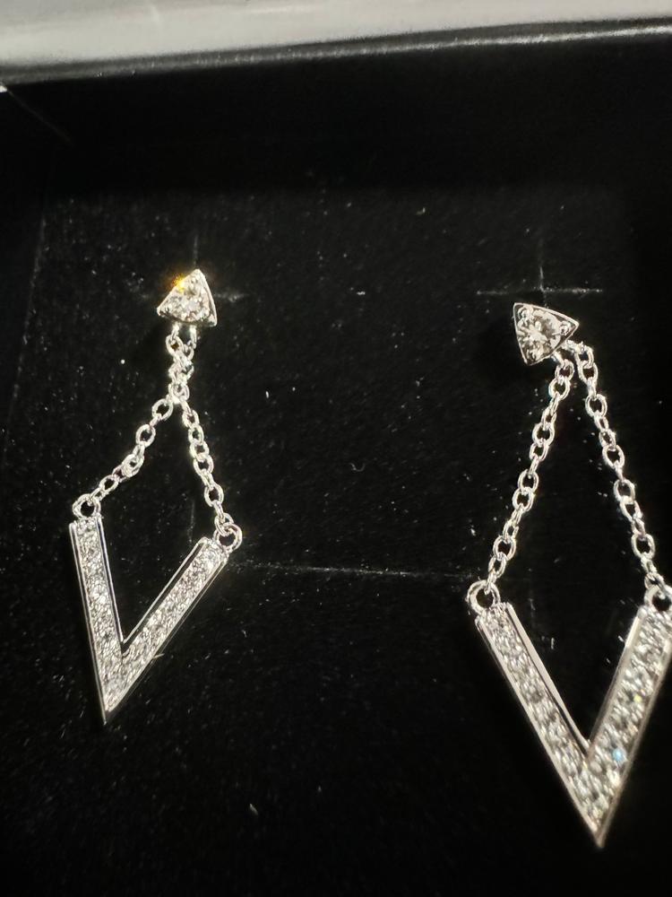 Francesca "Incredible" 18k White Gold Plated Drop Earrings with Swarovski Crystals - Customer Photo From MiddleburgMommaM