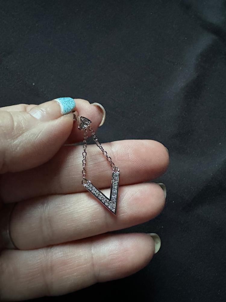 Francesca "Incredible" 18k White Gold Plated Drop Earrings with Swarovski Crystals - Customer Photo From Kathy H.