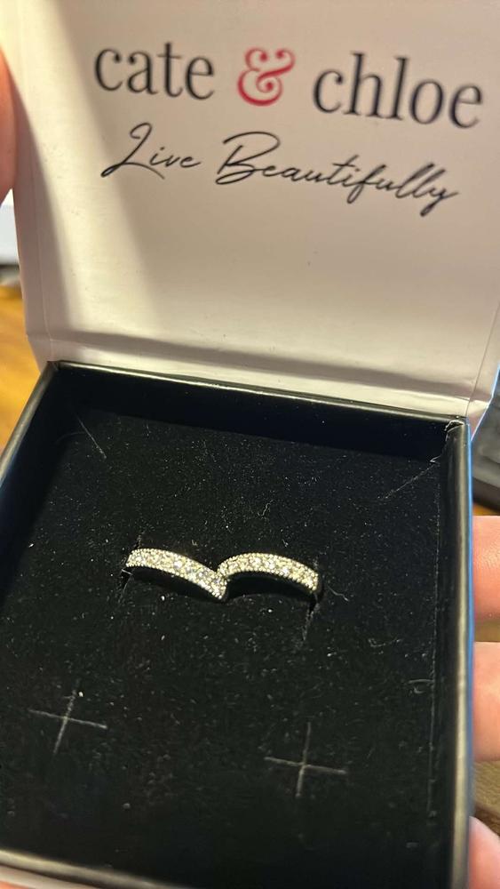 Lydia 18k White Gold Plated Hoop Earrings with Simulated Diamond Crystals - Customer Photo From Bailey