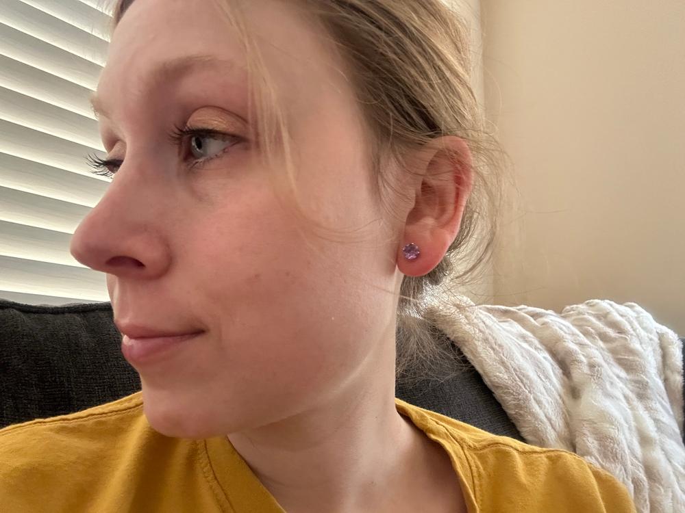 Cate & Chloe Magnolia 1Ct Sterling Silver Gemstone Stud Earrings - Customer Photo From Amanda