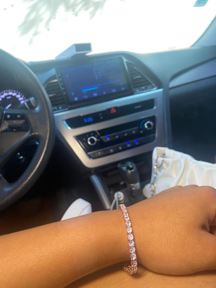 Olivia 18k White Gold Plated Tennis Bracelet with Simulated Diamond Cubic Zirconia Crystals - Customer Photo From Shakira V.