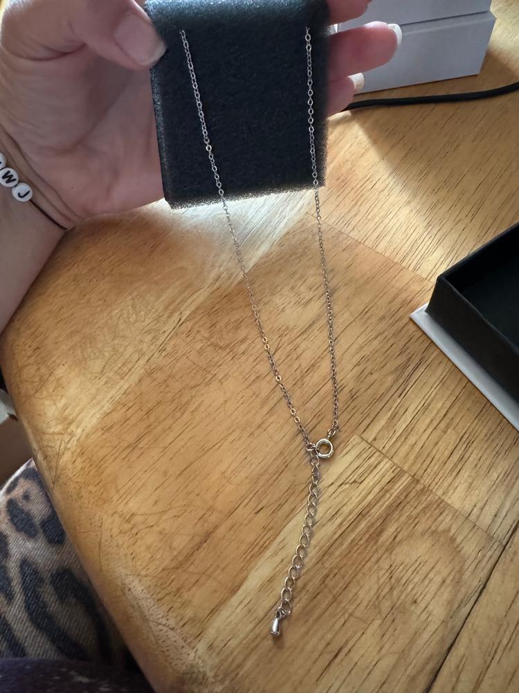 Tansy 18k White Gold CZ Crystal Infinity Pendant Necklace - Customer Photo From Krystal h.