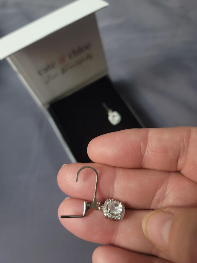 Freya 18k White Gold Plated Drop Earrings - Customer Photo From Debra