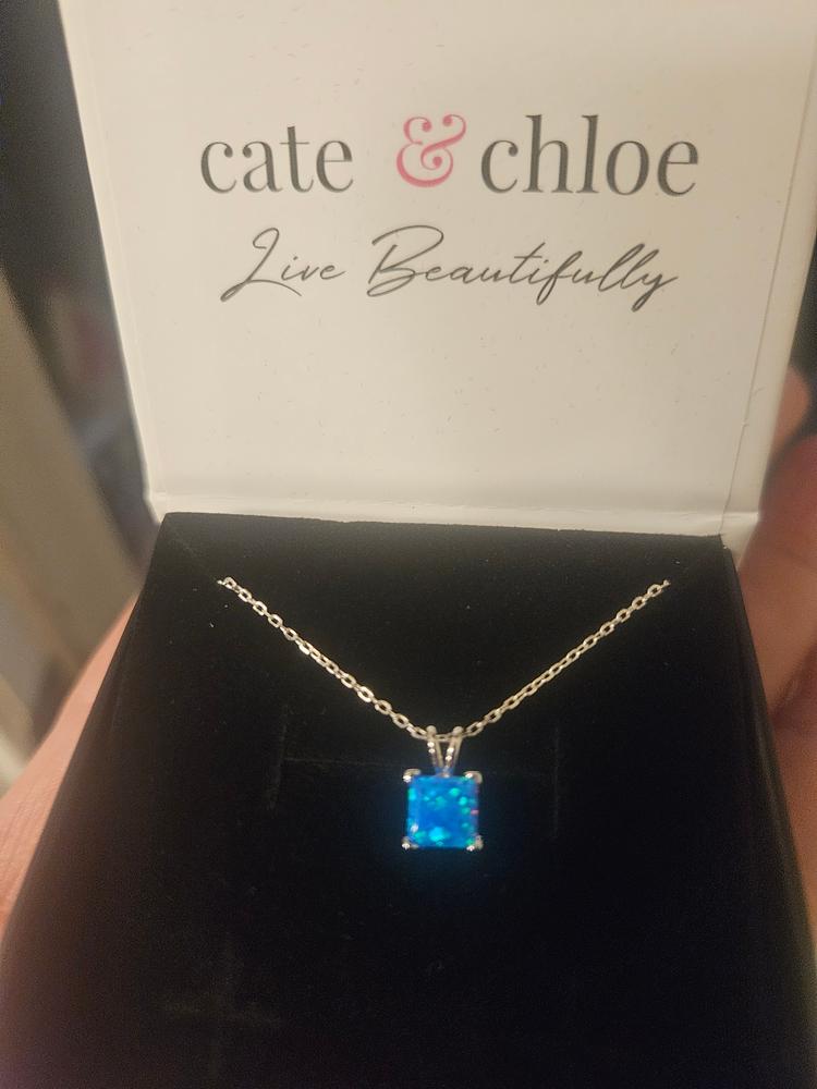Amphitrite Opal Sterling Silver Necklace & Earring Set - Customer Photo From Candy F.