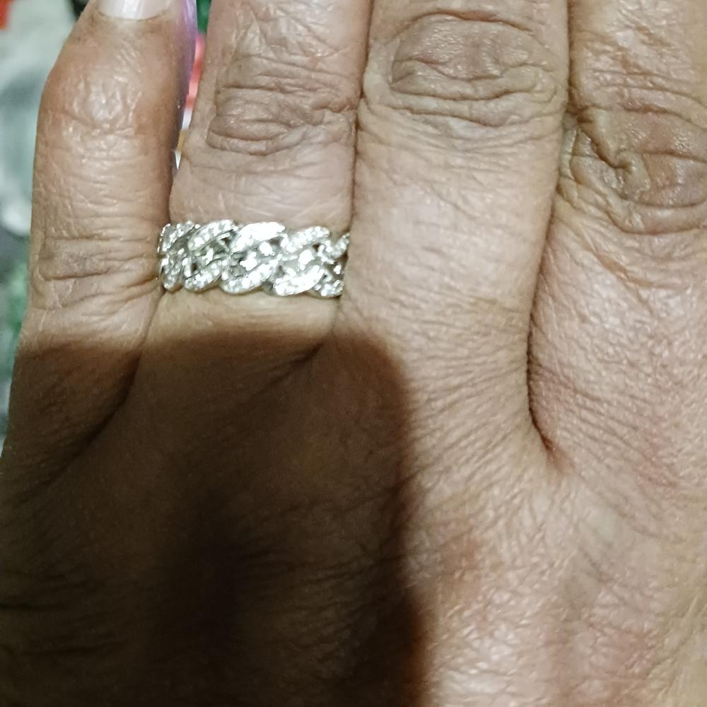 Scarlett 18k White Gold Plated Infinity Chain Link Ring - Silver - Customer Photo From Jeredine P.