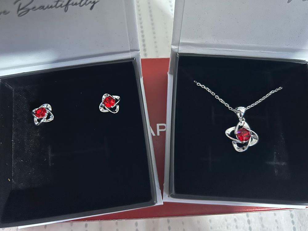 Infinity 18k White Gold Plated Birthstone Flower Necklace with Simulated Diamond Crystals - Customer Photo From Honeybee626