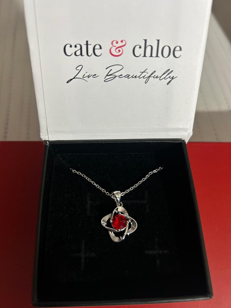 Infinity 18k White Gold Plated Birthstone Flower Necklace with Simulated Diamond Crystals - Customer Photo From Honeybee626