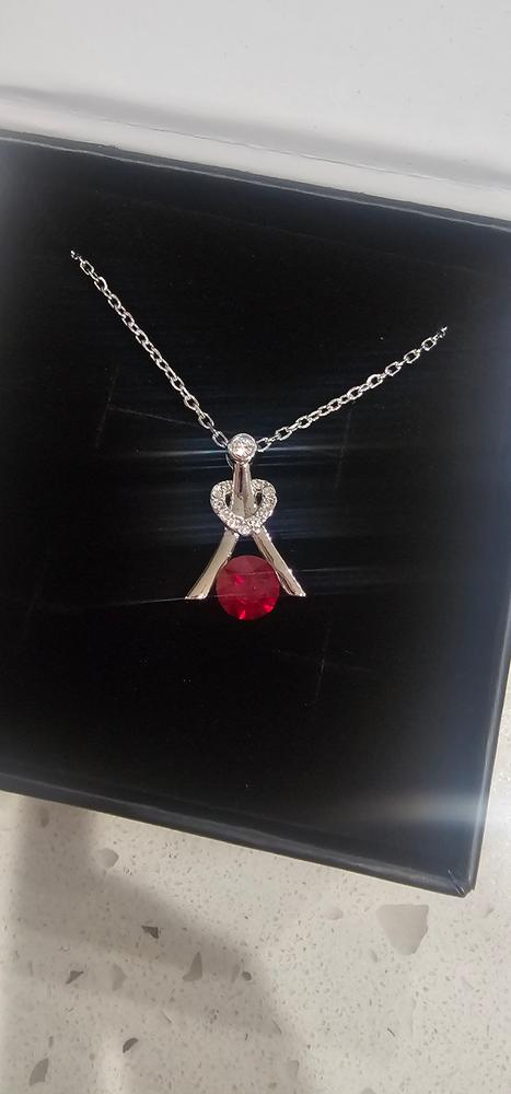 Serenity Birthstone Necklace 18k White Gold Plated with Round Cut Crystals - Customer Photo From Jp1