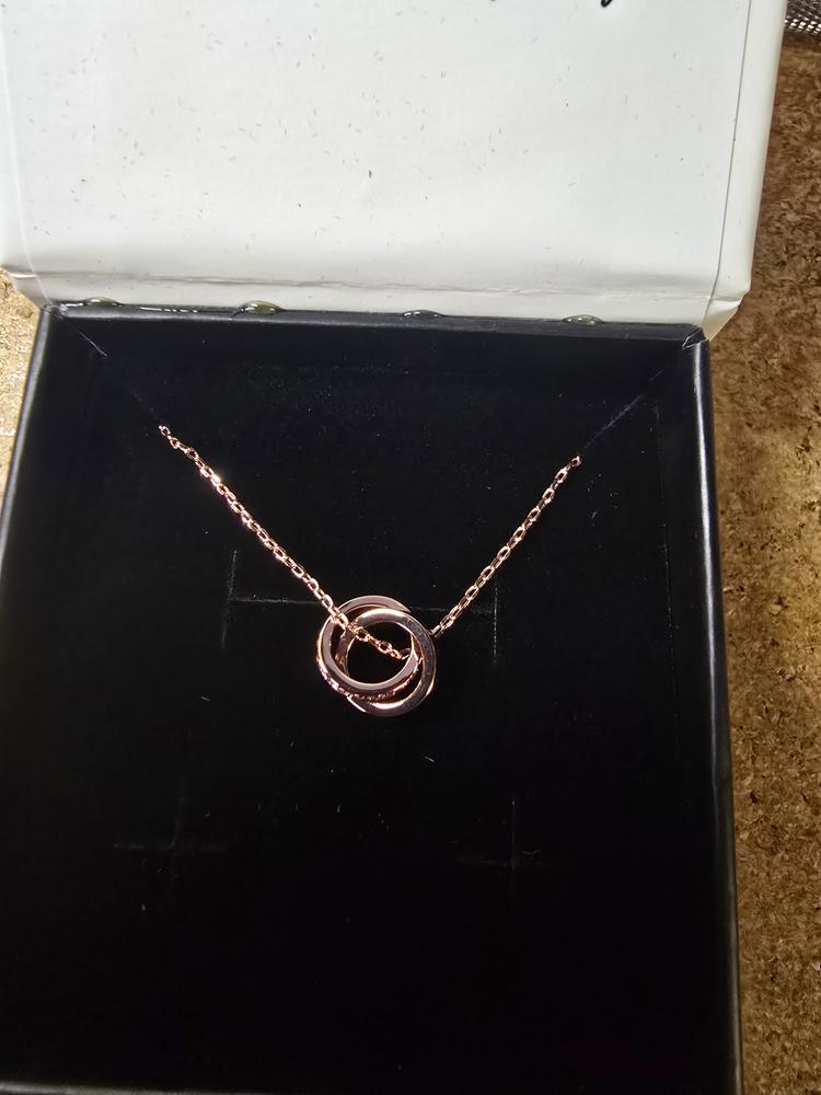 Rosie 18k Rose Gold Plated Pendant Necklace with Pink Crystals - Customer Photo From Ranae