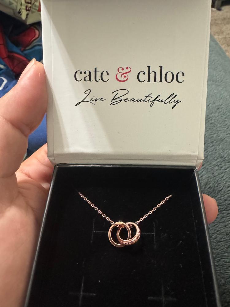 Rosie 18k Rose Gold Plated Pendant Necklace with Pink Crystals - Customer Photo From Debby