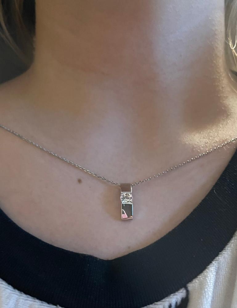 Nailea 18k White Gold Plated Pendant Necklace - Customer Photo From Darla D.